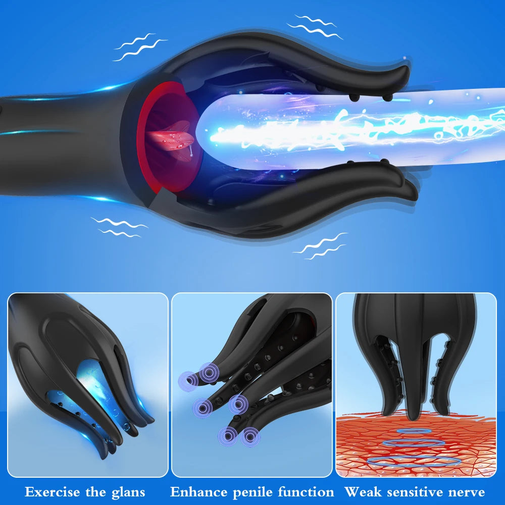 Glans Trainer for Men Powerful Vibrating Penis G Spot Masturbator Soft Fingertip Prolong Endurance Massage Vibrator Erotic Toys - Madeinsea©