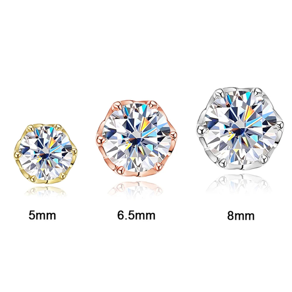 Serenity 0.5CT 1CT 2CT D Color Moissanite Earrings For Women 100% 925 Sterling Silver Plated 18K Sparkling Stud Earrings Jewelry - Madeinsea©