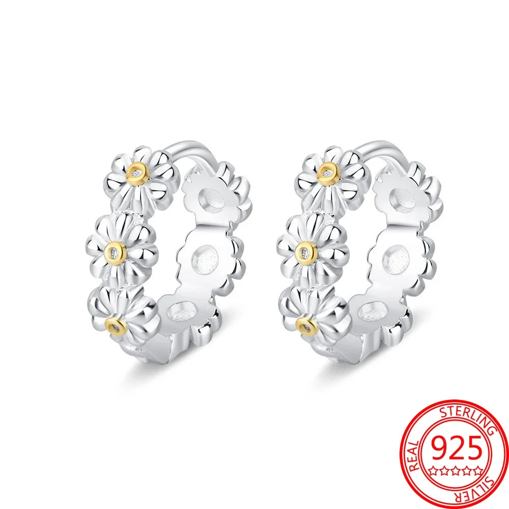 Ear Ring Series 925 Sterling Silver Star Moon Unicorn Tulip Flower Butterfly Bee Geometry Earrings Ladies Pairing with Jewelry