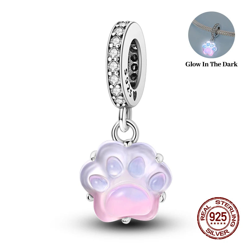 Magical 100% 925 Sterling Silver Glass Flower Butterfly Charms Beads Fit 3mm 925 Original Bracelets DIY Party Jewelry Gifts