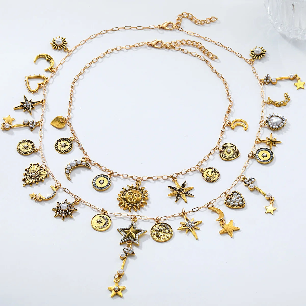 ZAA Exaggerated Beach Shell Sun Star Moon Heart Necklace