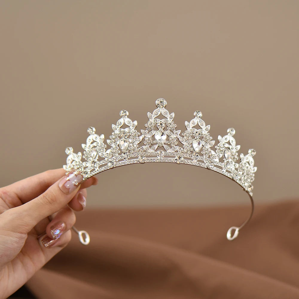 Children's Princess Crown Crystal Headband, Girls' Hair Accessory, High-End Elegance, Dance Performance, Birthday Gift Crown
