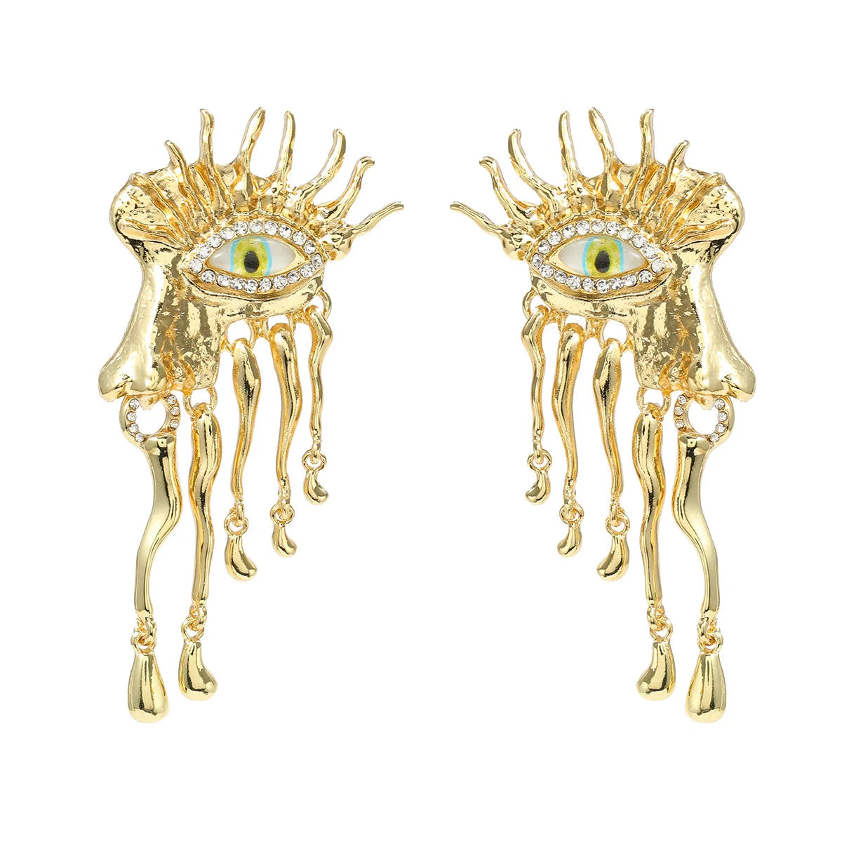 Trendy Exaggerated Alloy Eye Earrings for Woman