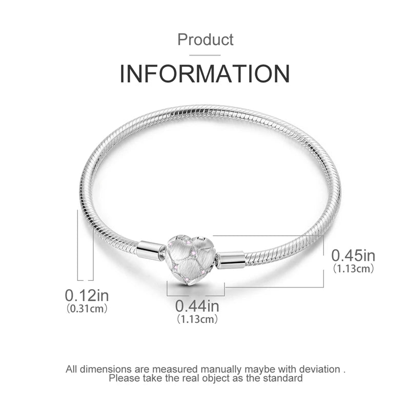 New Original 925 Sterling Silver Bracelet Heart Butterfly Bracelet For Women Fit Original Bracelet Charms Beads Jewelry DIY Gift