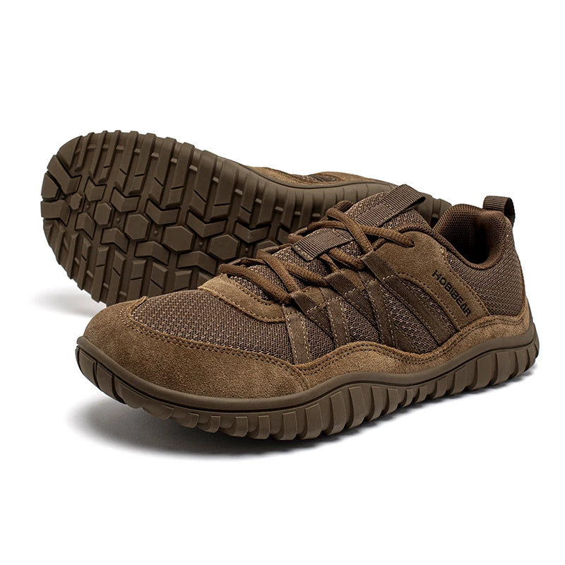 HOBIBEAR Wide Toe Walking Shoes Men Women Non Slip Outdoor Sneakers Lace Up Mesh Breathable Running Shoes
