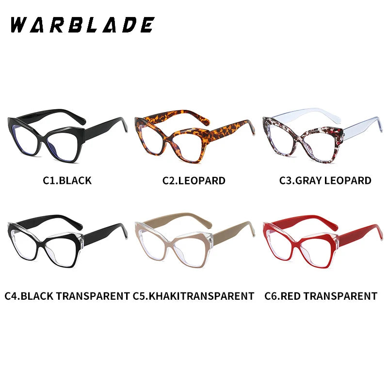 Markendesigner Cat Eye Brillengestelle für Frauen Mode Luxus Anti Blaulicht Computer Brillen Damen Optische Brillen