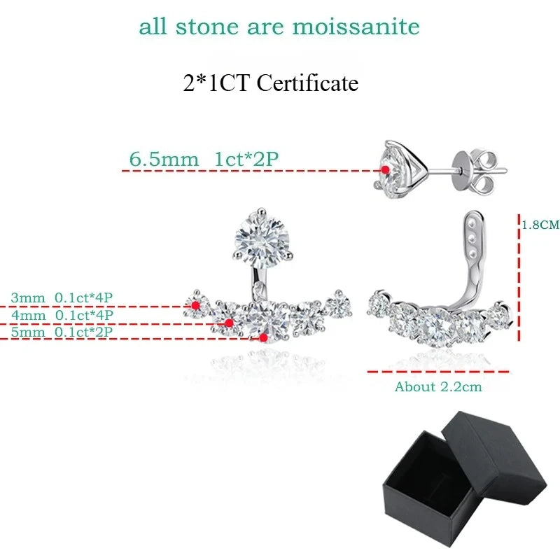 Smyoue 4.6CTTW Full Moissanite Stud Earrings for Women Sparkly Simulated Diamond S925 Sterling Silver Ear Jewelry Christmas Gift - Madeinsea©