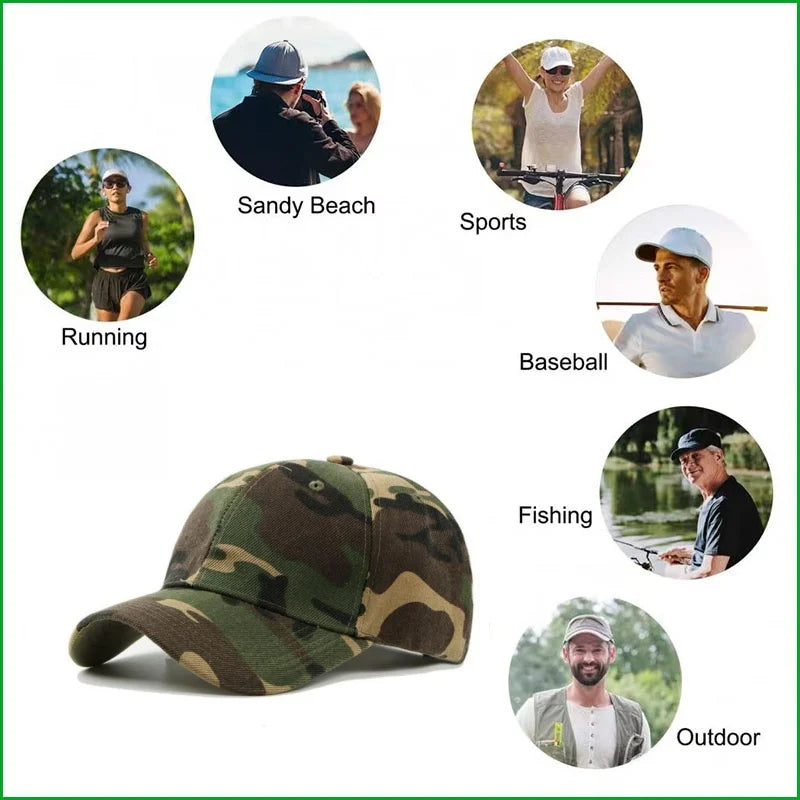 Outdoor Sunscreen Cycling Motorcycle Sunhat Camouflage Printed Sports Jungle Hiking Hunting Sunscreen Visors Golf Baseball Caps