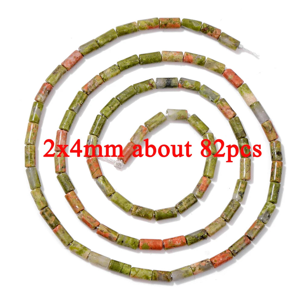 Wholesale Natural Unakite Stone Bead Green Jasper Loose Spacer Beads For Jewelry Making DIY Bracelet Necklace Accessories Supply