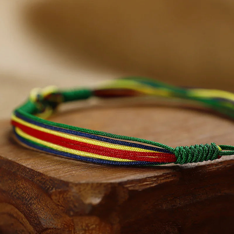 Stylish Handmade National Flag Color Bracelet Unisex Good Luck Weaven String Braslet Adjustable National Day Braclet Pulseria