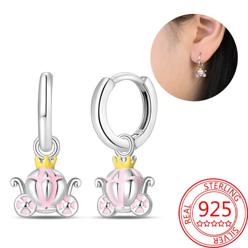 Hot Sale Bee Earrings For Girl Lovely Yellow Black Dancing Bee Happy S925 Hoop Earrings Birthday Gift Silver Jewelry