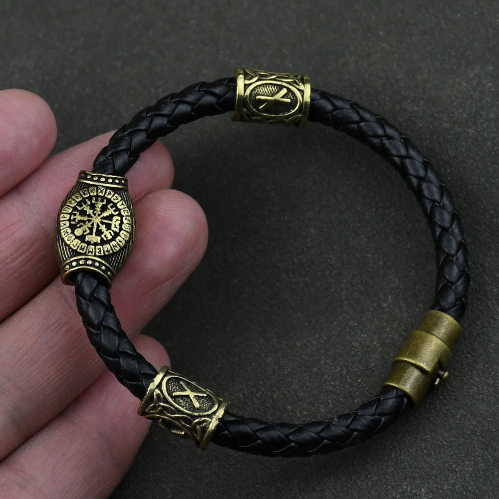 Norse Runes Bracelet Vikingo 3pcs /11pcs/13Pcs/15pcs Runes Beads Vegvisir Compass Amulet Viking Bracelet Slavic Accessorier