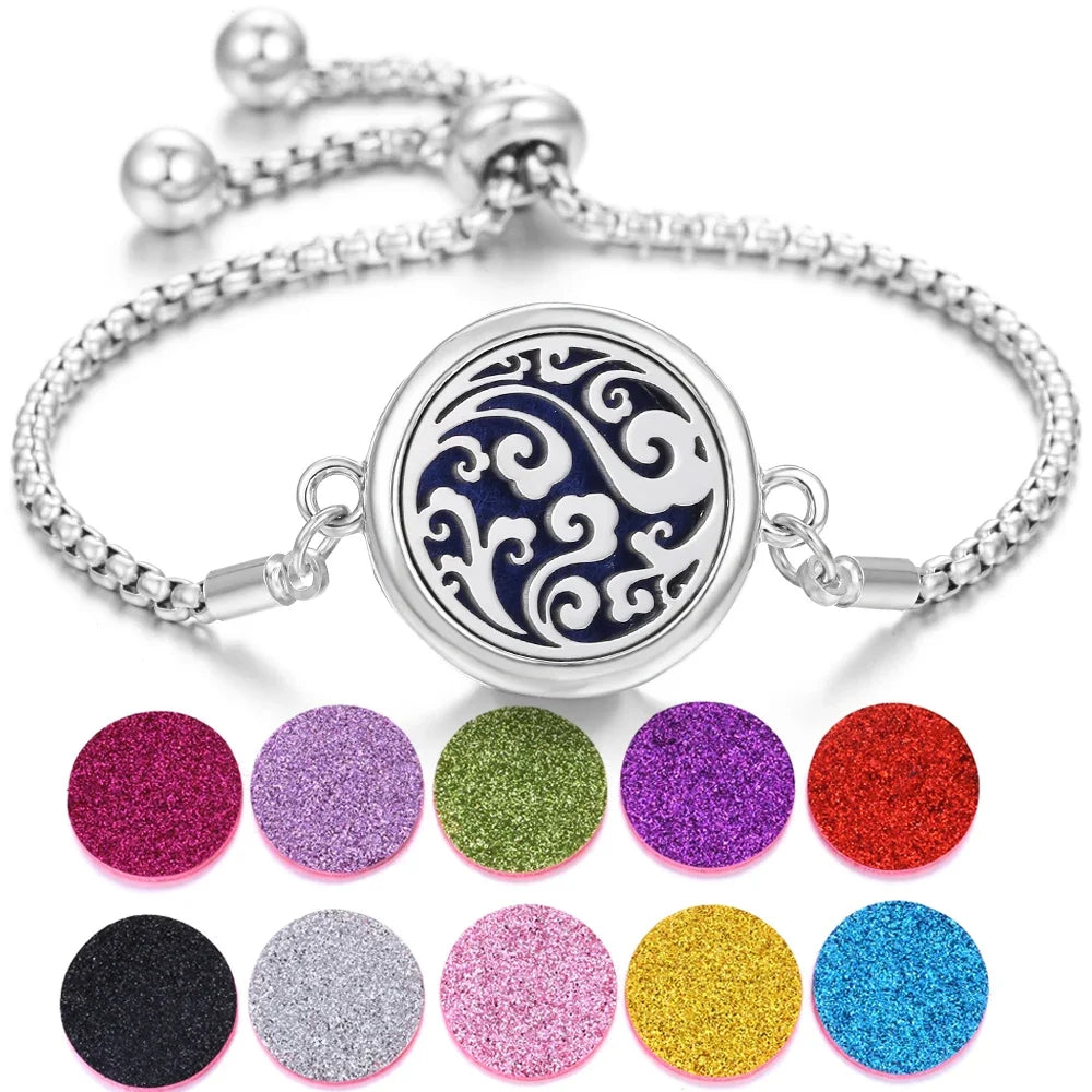 2024 New Kaleidoscope Aromatherapy Bracelet Perfume Essential Oil Diffuser Locket Bracelet Charms Women Aroma Diffuser Jewelry