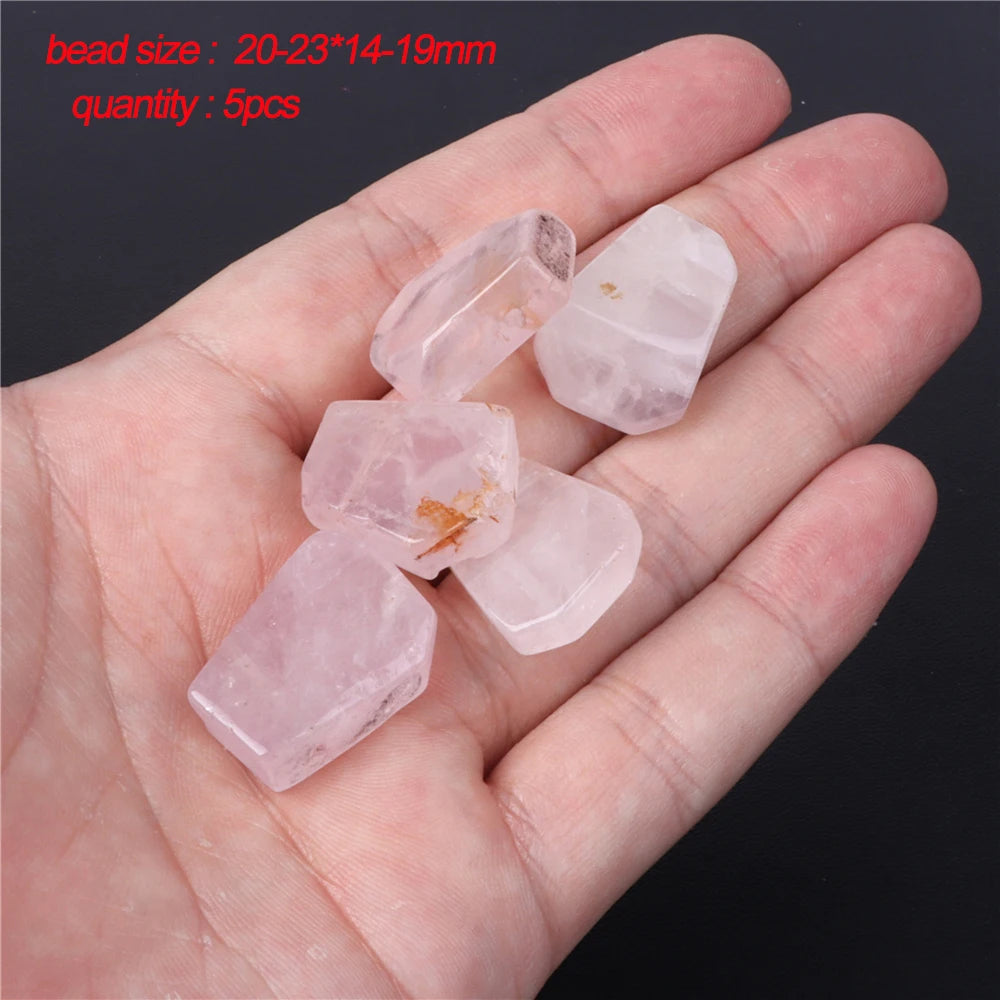 45 Style Natural Rose Quartz Bead Round Tube Crystal Loose Beads For Jewelry Making Handmade Diy Bracelet Necklace Accessories