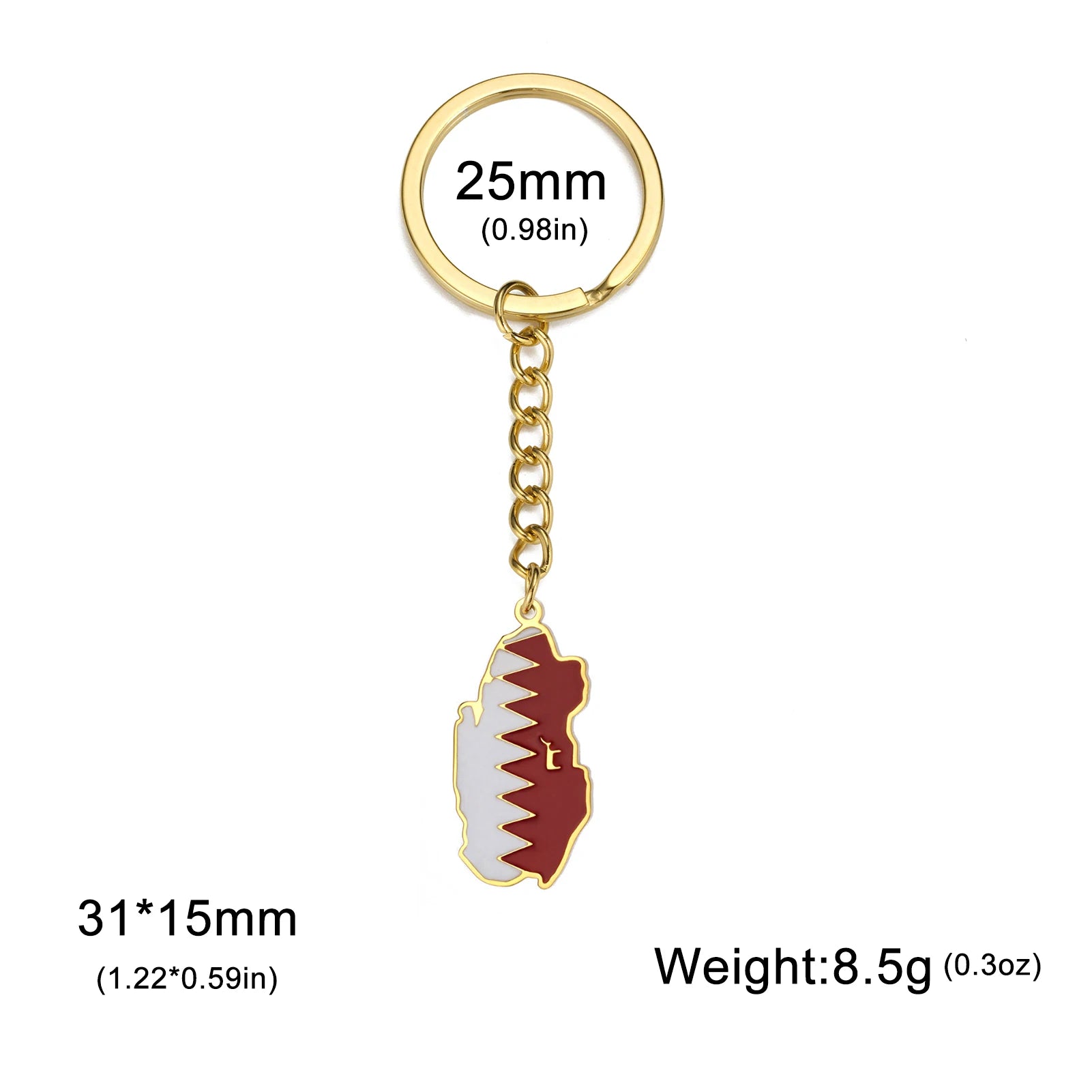 Dreamtimes France Poland Mexico Map Pendant Keychain for Women Men Stainless Steel Key Ring Qatar Ghana Syria Haiti Jewelry