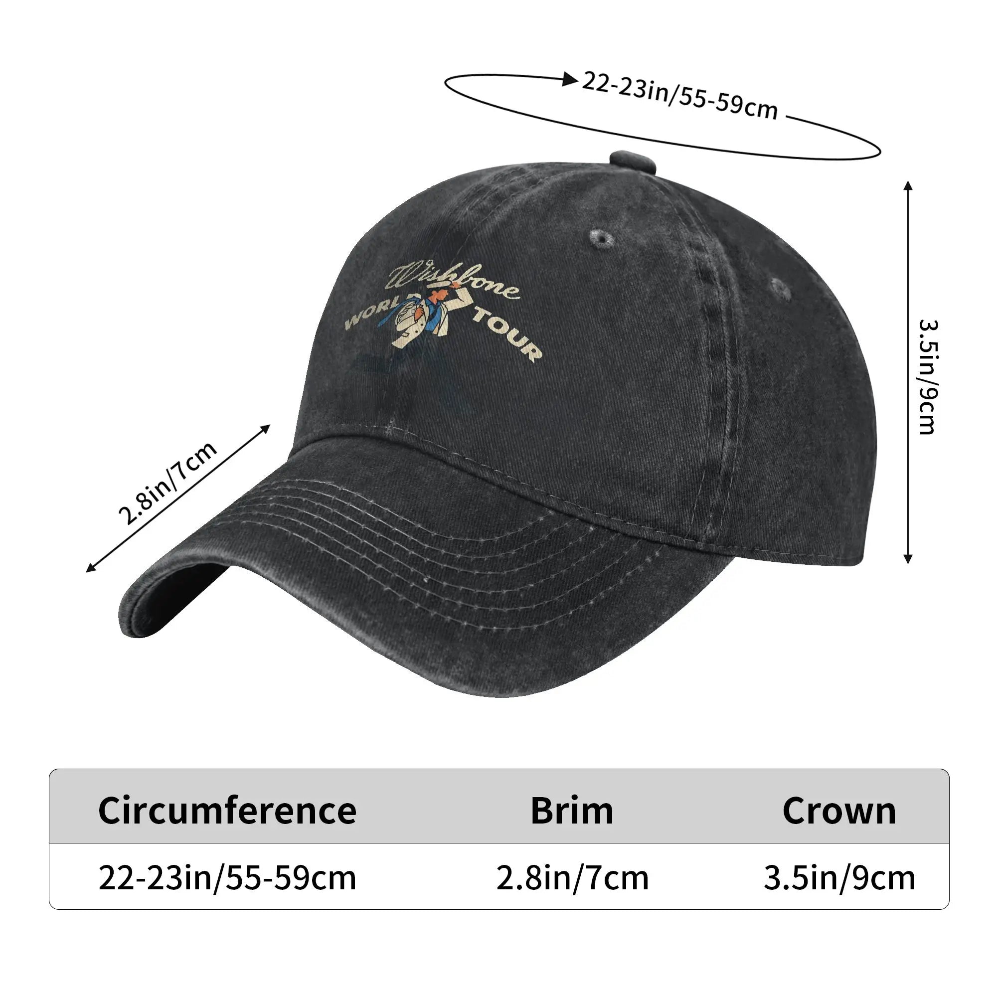 Conan Gray Wishbone World Tour 2026  Baseball Cap Distressed Denim Washed  Headwear for Men Women Activities Gift Caps Hat