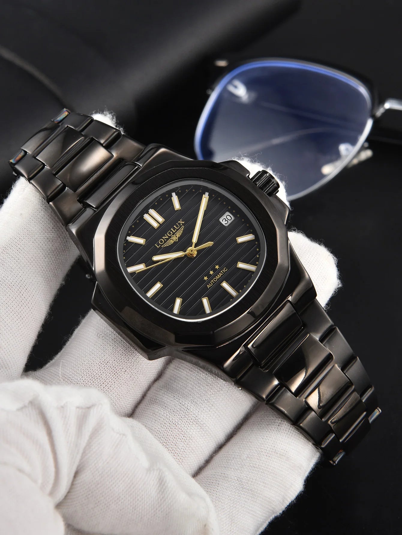 LONGLUX automatic watch business luxury mechanical wristwatches wholesale steel date waterproof mens watch men gift - Madeinsea©