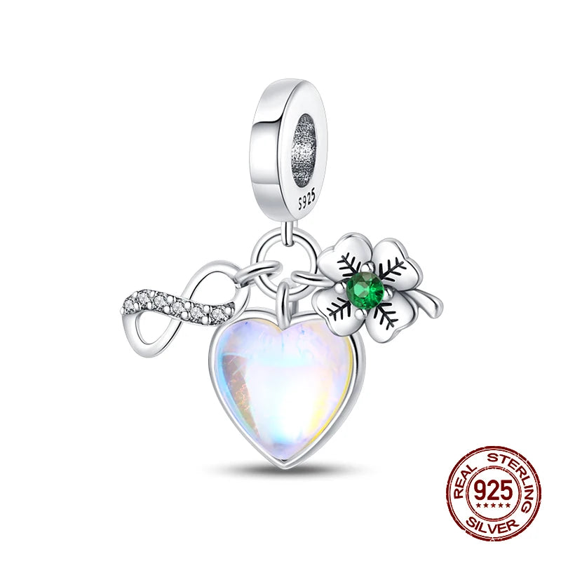 Magical 100% 925 Sterling Silver Glass Flower Butterfly Charms Beads Fit 3mm 925 Original Bracelets DIY Party Jewelry Gifts