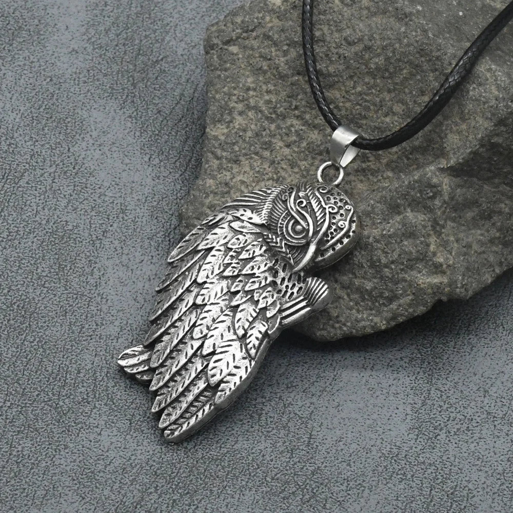 Norse Viking Odin Raven Pendants Necklaces For Women Men Vintage Amulets Talismans Jewlery Dropshipping