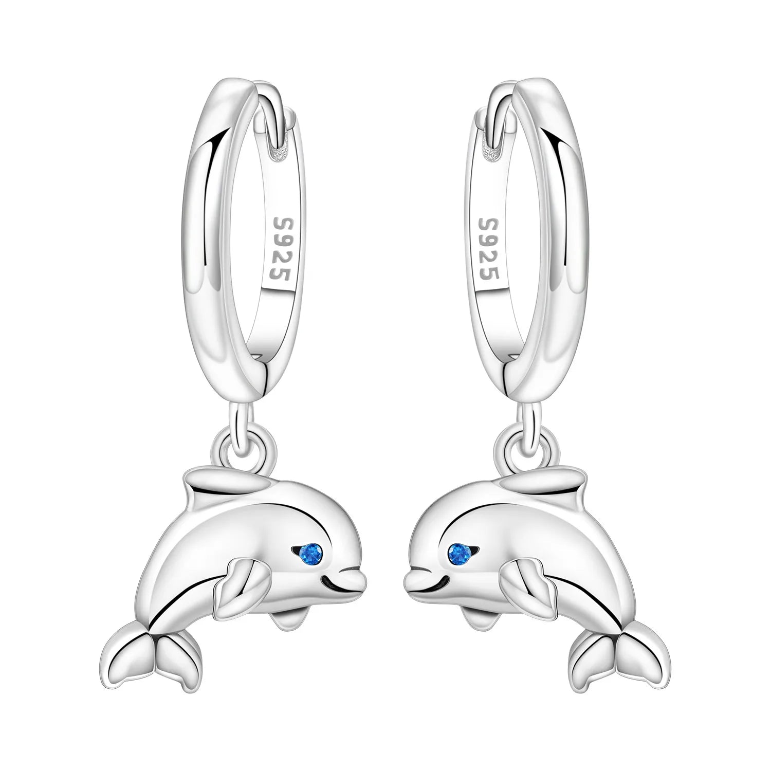 PANPOKI 925 Sterling Silver Dolphin Marine Animal Drop Earrings Women Earrings Charm Fashion Versatile Party Jewelry Gifts