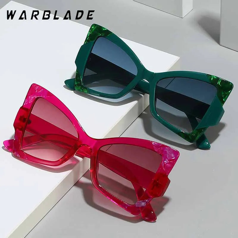 Fashion Sunglasses Classic Retro Cat Eye Glasses Women Brand Vintage Travel Butterfly Sun Glasses Big Female Eyewear Anti-Glare