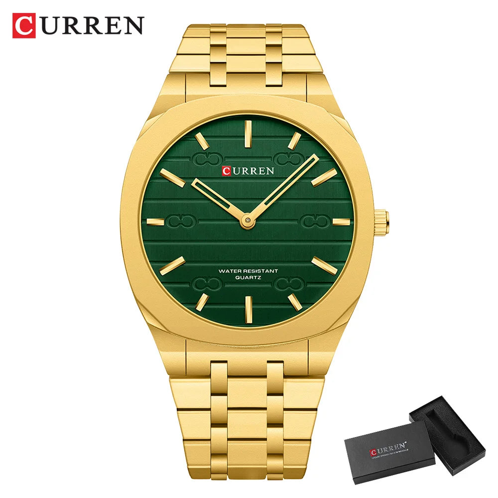 CURREN Fashion Brand Thin Quartz Watch Simple  Personalized Colors Wristwatches Waterproof 38 mm Dial