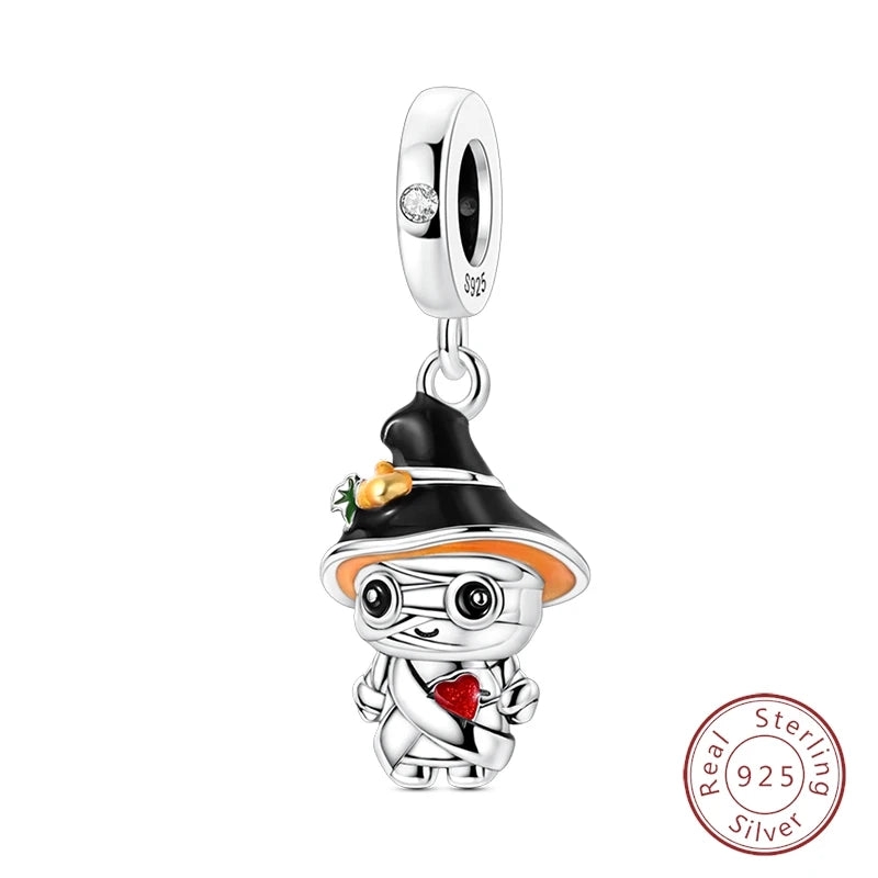 Halloween 925 Sterling Silver Design Charms Beads Pendants Suitable for Original Bracelet DIY Exquisite Making Jewelry