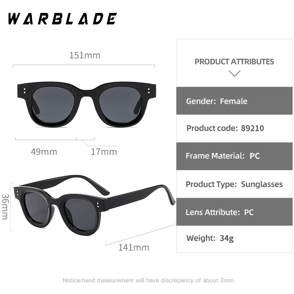 Fashion Classic Retro Rivets Oval Frame Thickened Sunglasses 2025 Ocean Film Small Round Frame Street Photo Sun Glasses Female