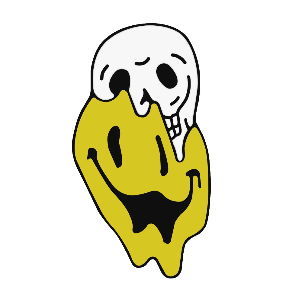 Broche en émail représentant un fantôme Boo fumant mignon, style dessin animé, pour femmes et hommes, à porter sur des vestes en jean, des sacs à dos ou comme bijoux pour enfants.