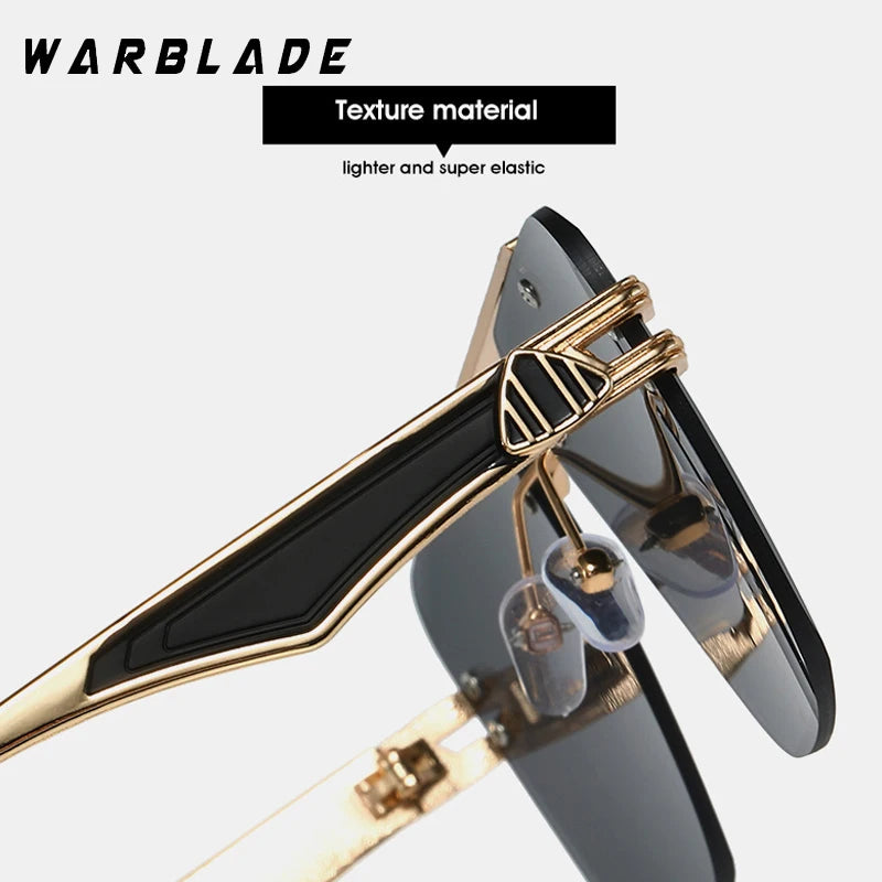 2025 INS Popular Rimless Pilot Sunglasses Men Women Square Shades Retro Brand Female Sun Glasses Vintage Fashion Oculos De Sol