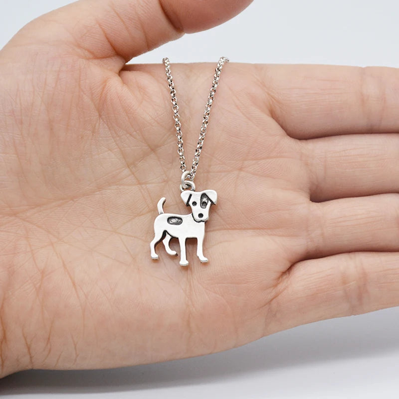 New Jack Russell&Australian Shepherd Pendant Dog Necklace Women Men Jewelry Boho Stainless Steel Chains Lover Choker Party Gift
