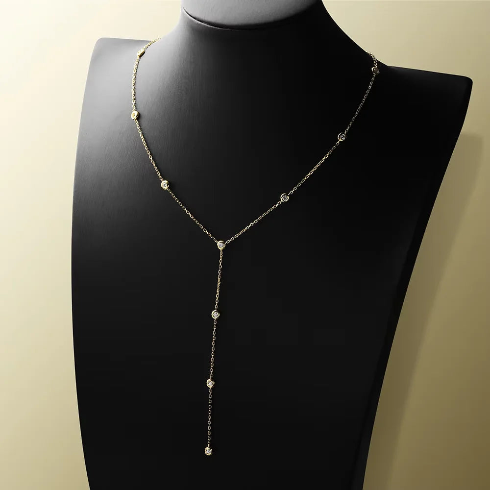 Serenity 1.2cttw D Color Moissanite Necklace For Women Wedding Engagement Party 925 Sterling Silver Adjustable Bubble Neck Chain - Madeinsea©