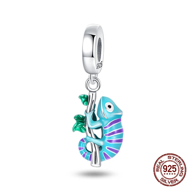 Classic 925 Sterling Silver Beads Luminous Firefly Star Chameleon Charms Pendants Fit Original Bracelet DIY Jewelry For Woman