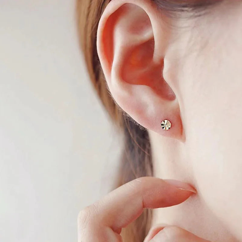 Boucles d'oreilles en argent sterling 925 plaqué or 14 carats, motif exquis, cercle, pour femmes, bijoux minimalistes polyvalents et tendance