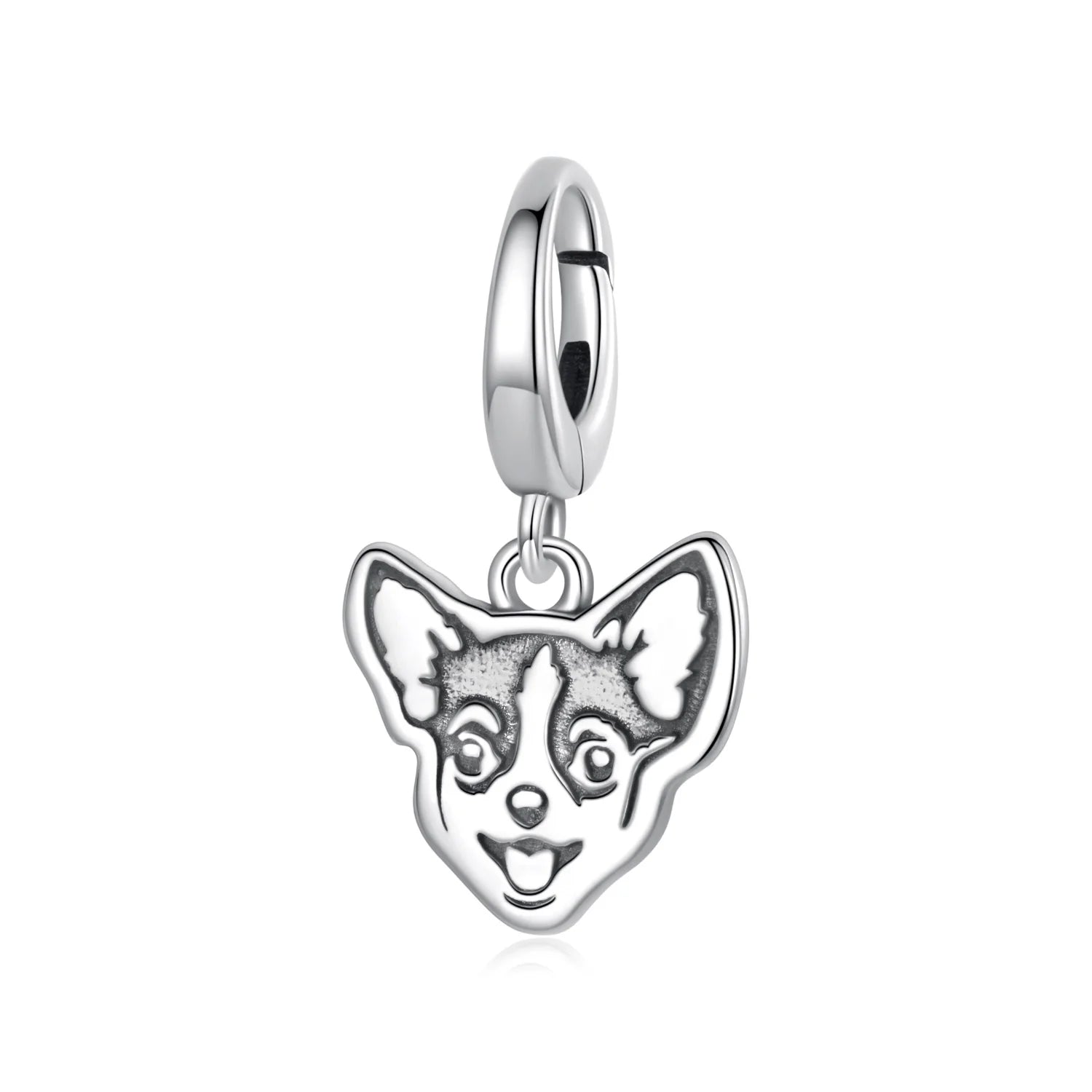 WOSTU Breloques en argent sterling 925 représentant un chien - Pendentif mignon avec fermoir animal - Idéal pour la création de bracelets et colliers - Cadeau parfait pour les amoureux des animaux