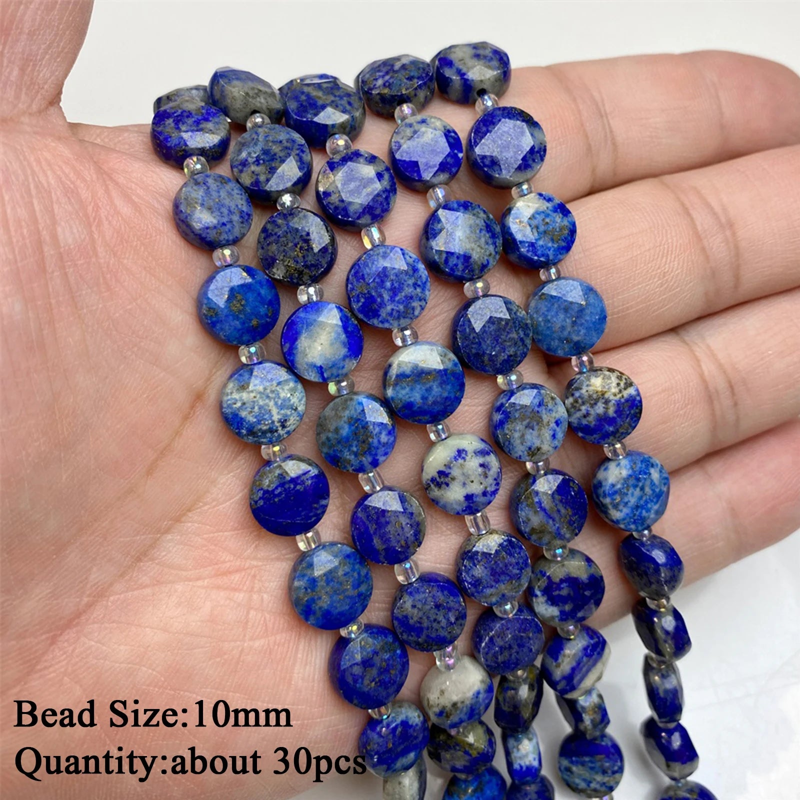 Natural Lapis Lazuli Healing Stone Bead Handmade Necklace Bracelet Bead Accessories For DIY Wisdom,Confidence,Prosperity Jewelry