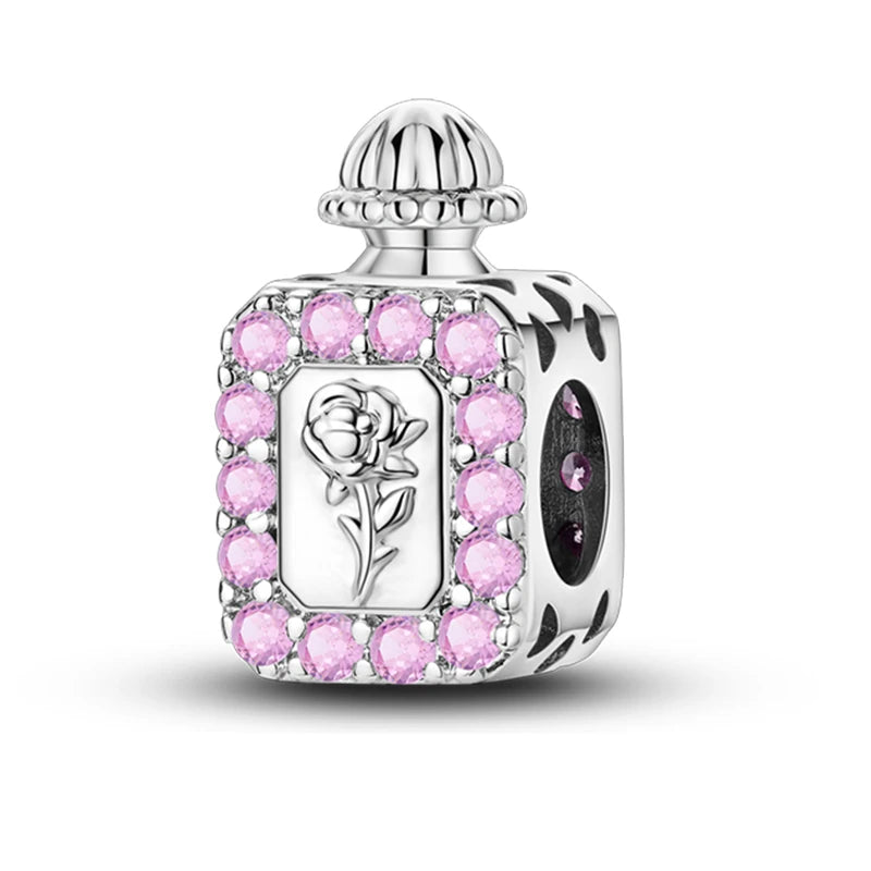 Hot Sale Charms Beads 925 Sterling Silver Pink Perfume Bottle Letter Luminous Firefly Tarot Card Beads Fit DIY Bracelets Jewelry - Madeinsea©