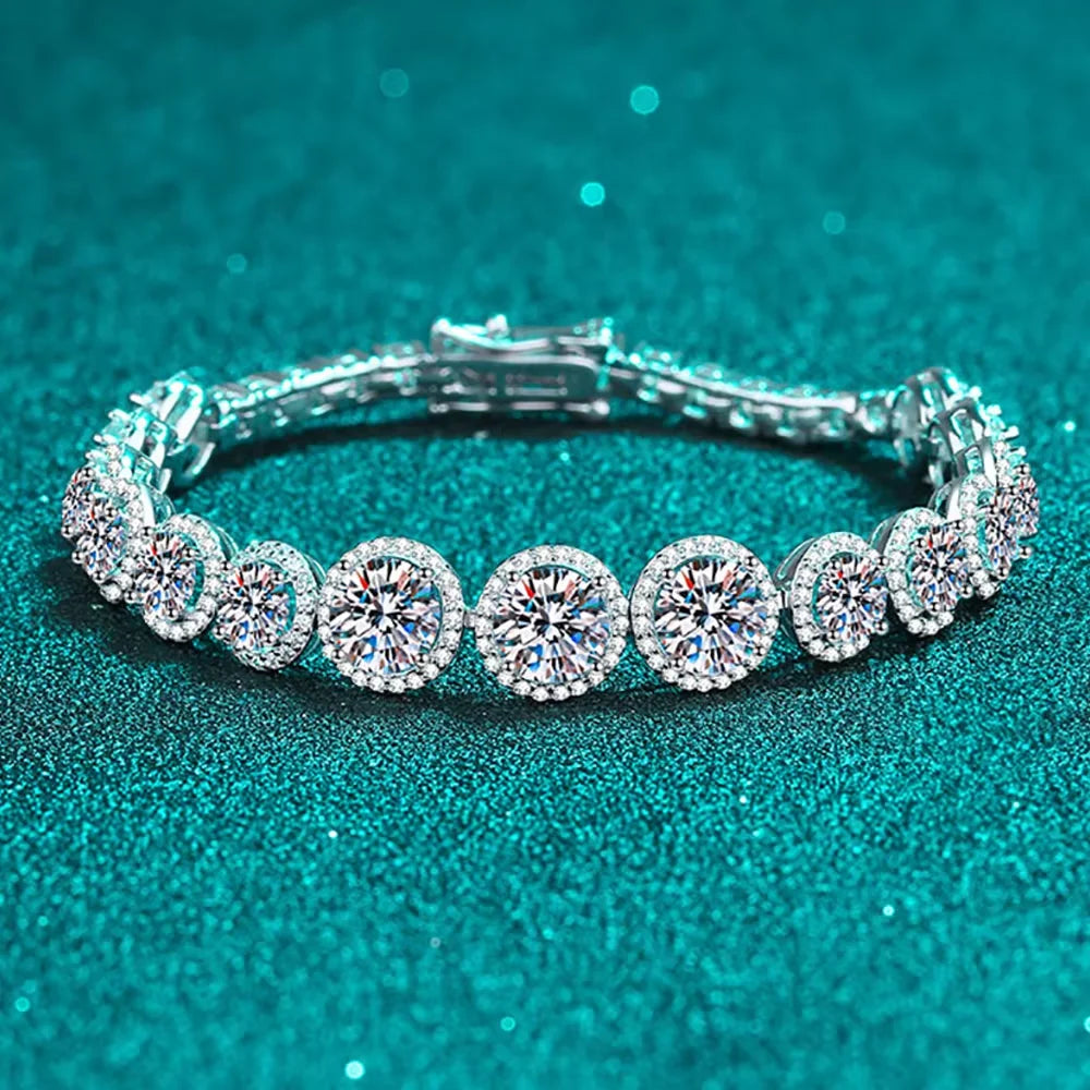 Serenity 6.5mm D Color Moissanite Tennis Bracelet For Women Gift S925 Sterling Silver Sparkling Lab Diamond Hand Chain Jewelry - Madeinsea©