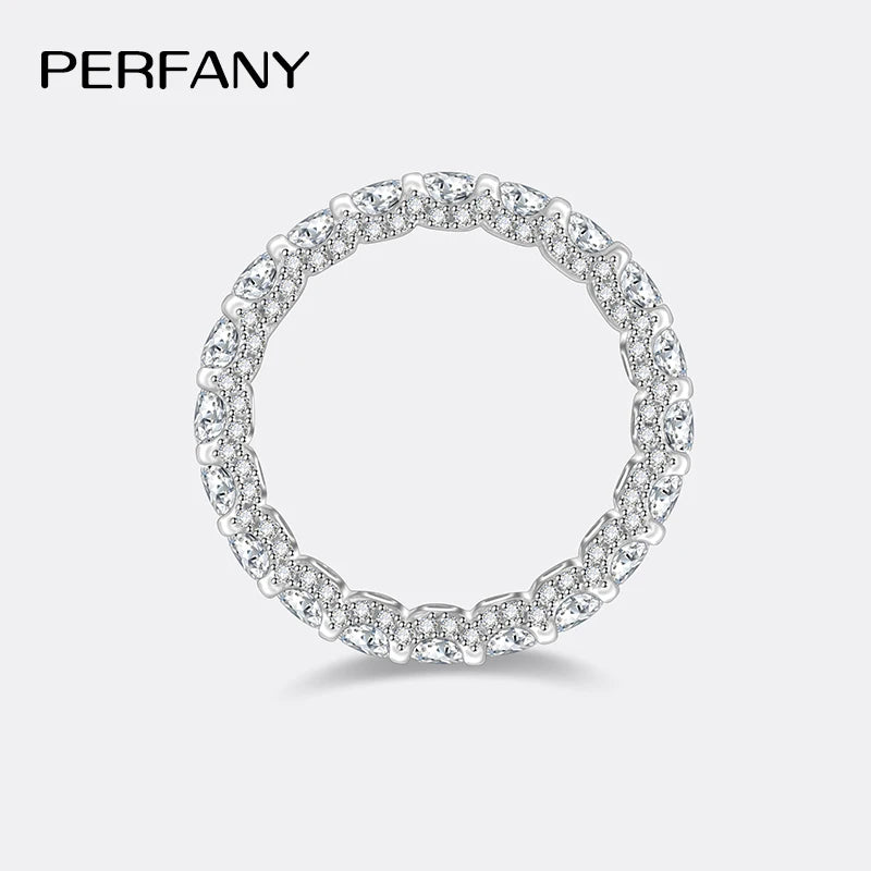PERFANY 2.1CT Moissanite Ring for Women S925 Pure Silver Sparkling Eternal GRA Certified Diamond Ring Luxury Wedding Jewelry - Madeinsea©