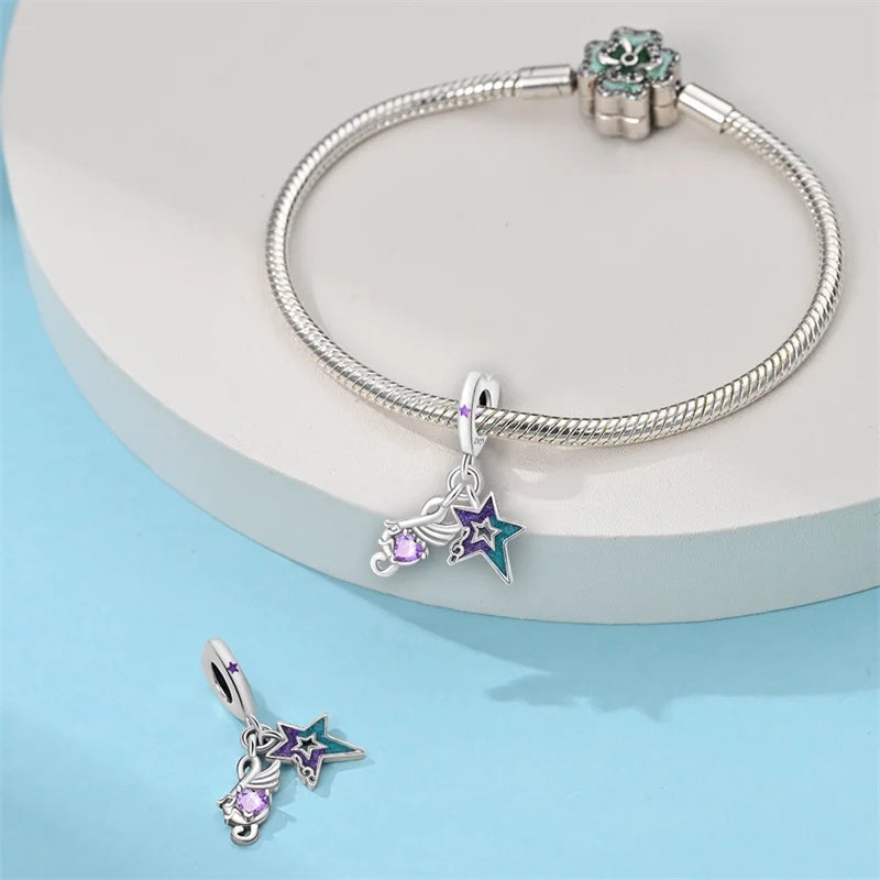 New 100% 925 Sterling Silver Butterfly Guitar Rock Musical Note Charms Beads Fit 3mm 925 Original Bracelets Fine DIY Jewelry