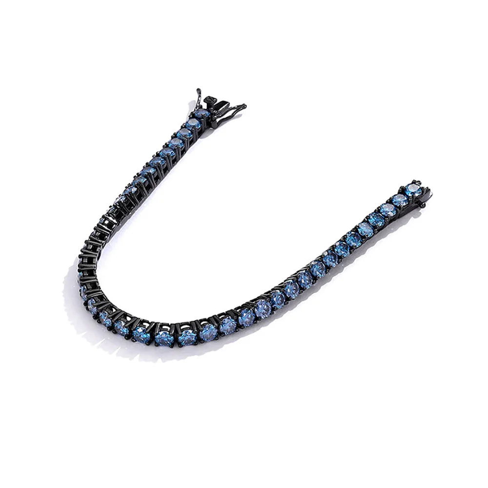 Serenity 3mm 5mm Royal Blue Moissanite Tennis Bracelet Women Man S925 Sterling Silver Bracelet Plated 18K Hand Chain Anniversary - Madeinsea©