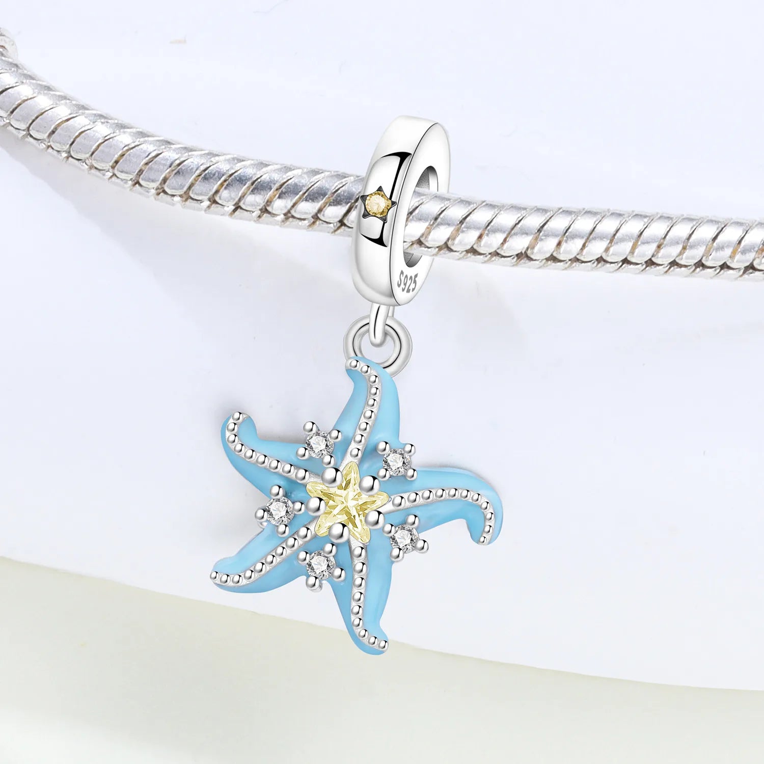 PANPOKI 925 Sterling Silver Sea Star Ocean Pendant Beads Original Pendants Bracelet Charm Jewelry Party DIY Trendy Gifts