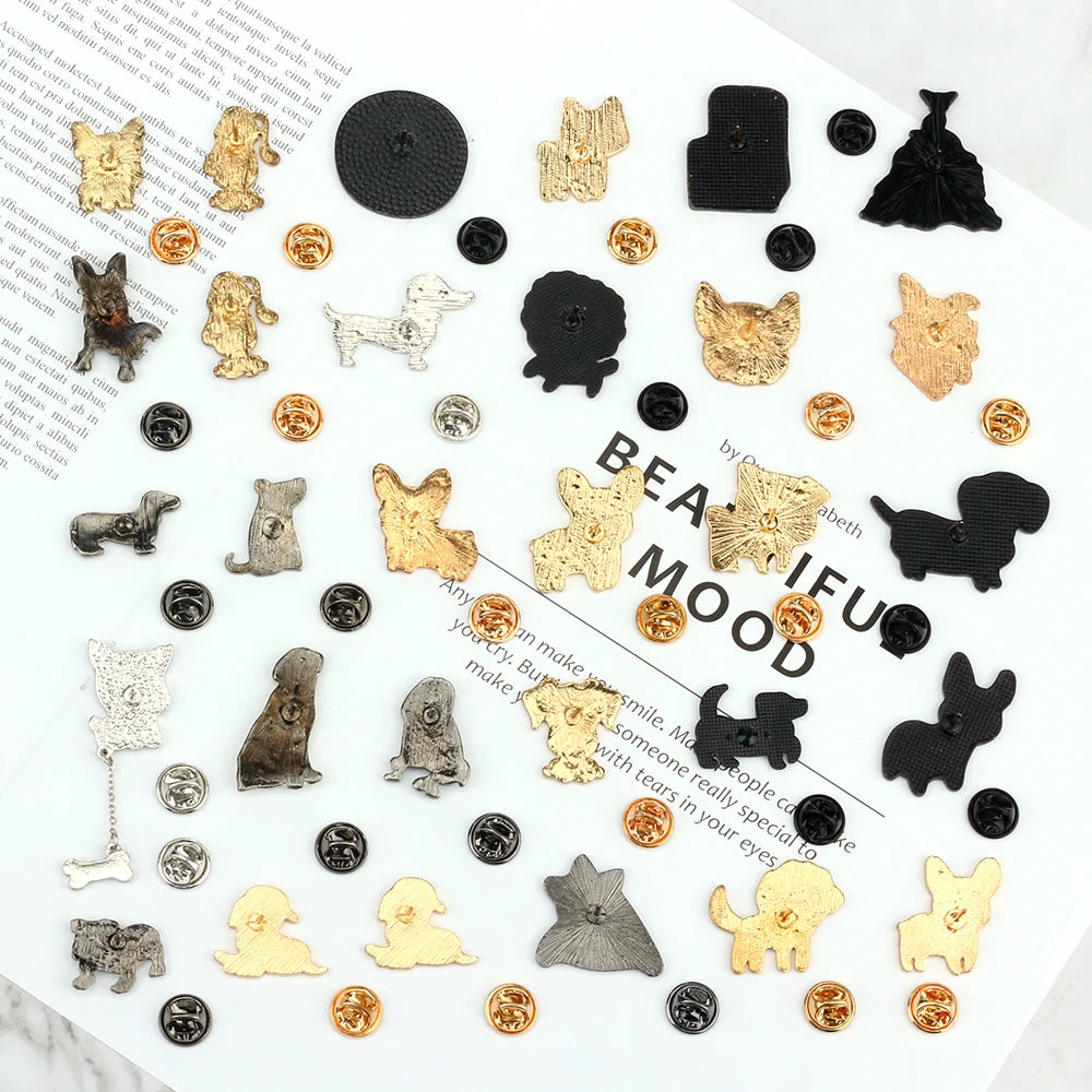 Pet Dog Lover Collection Brooch Cute Corgi German Shepherd Golden Retriever Dog Enamel Pins Women Men Lapel Pin Badges Jewelry