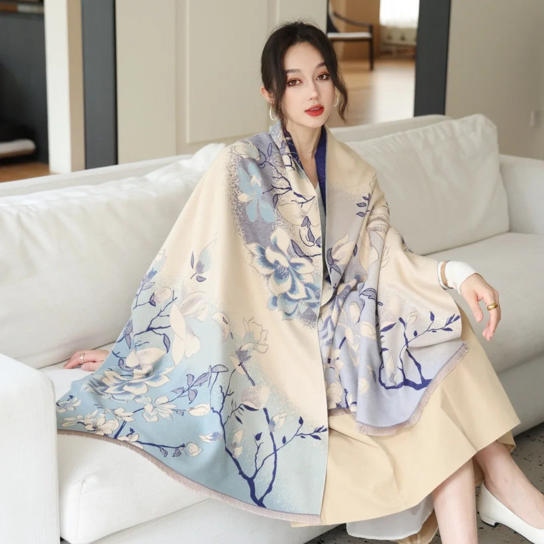 Print Cashmere Scarf Women Thick Warm Winter Blanket Brand Female Luxury Quality Shawl Wrap Bufanda 2025 Poncho Echarpe Pashmina