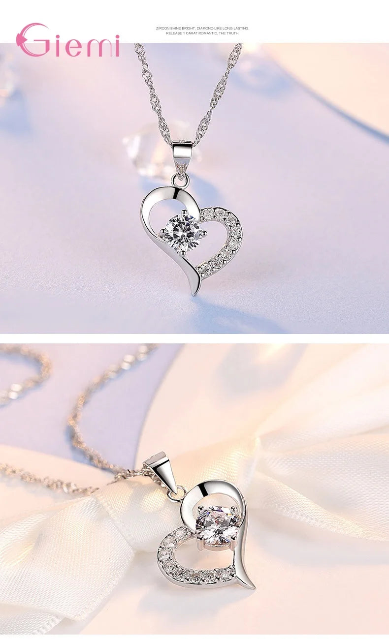 925 silber Neue Ankunft Vielfältigen Pfirsich Herz Form Mode Hochzeit Engagement Geschenk Halskette Ohrringe Schmuck Sets