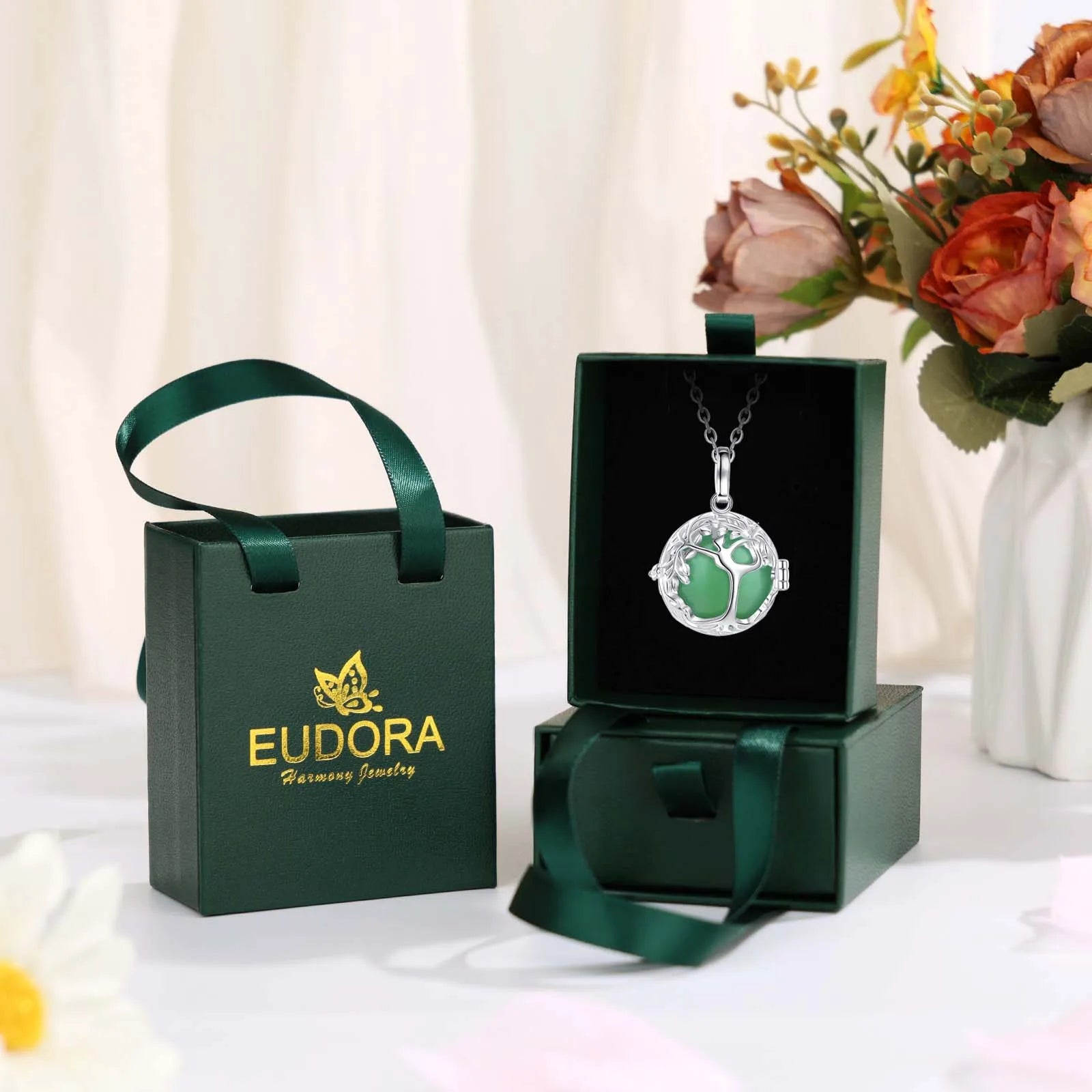 Eudora Tree of Life Cage Necklace Obsidian Energy Healing Crystal Stone Amethyst Lapis Pendant Spiritual Jewelry Meditation Gift