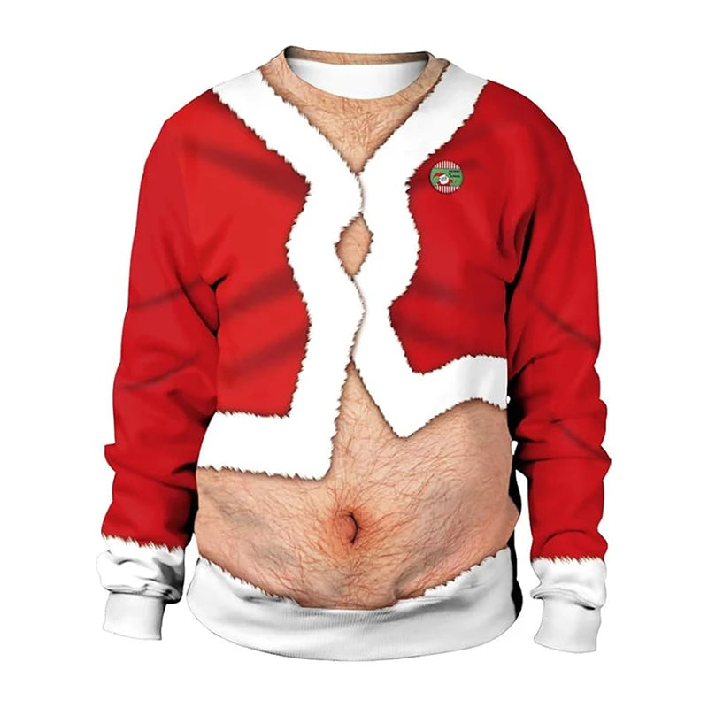 Christmas Fake Lapel Ugly Sweater For Men Hot Popular Loose Pullover Sweatshirt Festival Party Unique Gift Xmas Sweaters 2026