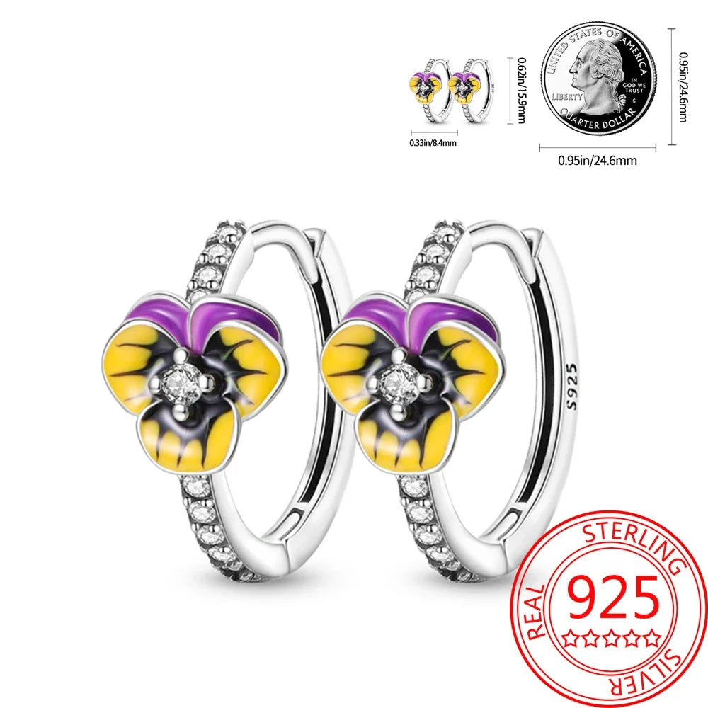 Ear Ring Series 925 Sterling Silver Star Moon Unicorn Tulip Flower Butterfly Bee Geometry Earrings Ladies Pairing with Jewelry