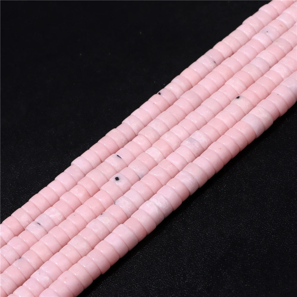 6x3mm Natural Sea Sediment Turquoises Amethysts Jaspers Stone Cylinder Flat Spacer Disk Bead For Jewelry Making DIY Accessories