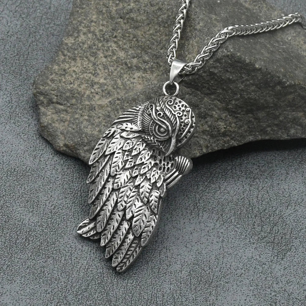 Norse Viking Odin Raven Pendants Necklaces For Women Men Vintage Amulets Talismans Jewlery Dropshipping